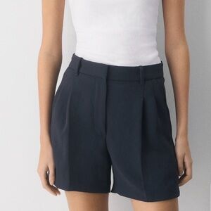 Aritzia Black High-Waist Pleated Tailored Shorts
